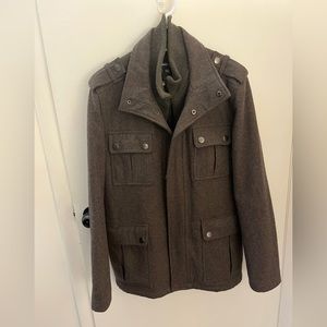 Michael Kors Men's Dark Brown Wool Pea Coat